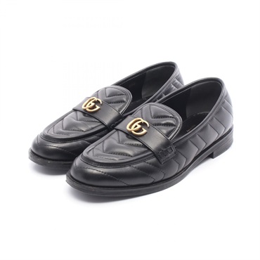 GUCCI GG Marmont loafers shoes #36 670399 leather Black Used Women