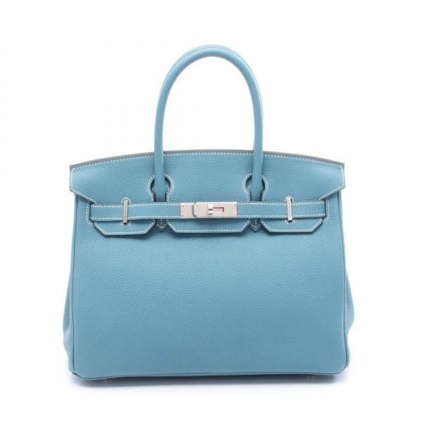 HERMES Birkin 30 Handbag Togo leather New Blue Jeans Women SHW