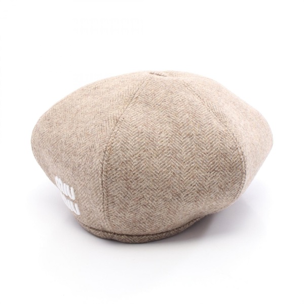 Miu Miu beret Hats wool Beige ＃S Used Women
