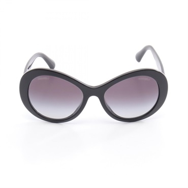 CHANEL COCO Mark sunglasses eyewear Plastic Black Used Women CC