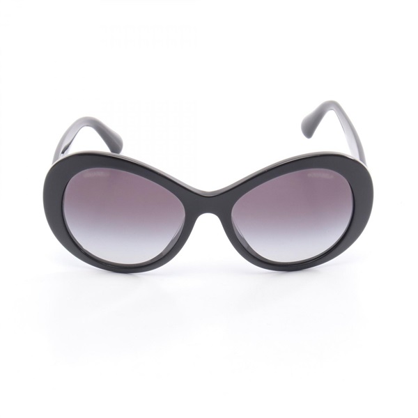 CHANEL COCO Mark sunglasses eyewear Plastic Black Used Women CC