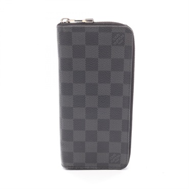 LOUIS VUITTON Zippy Wallet Vertical N63095 Damier graphite canvas Black Used LV