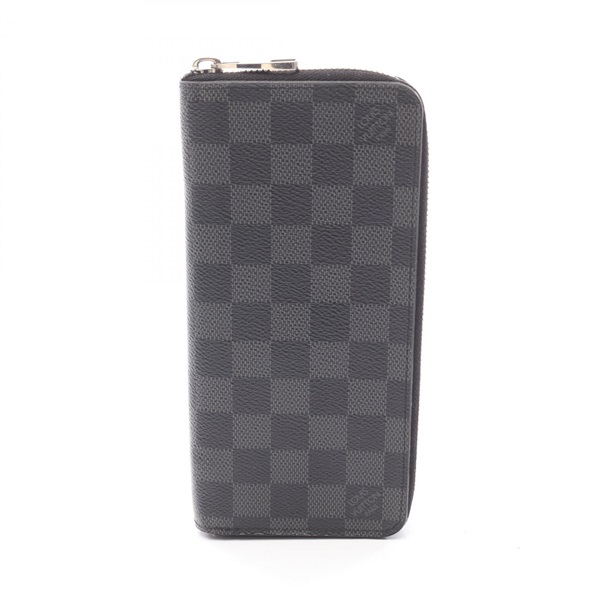 LOUIS VUITTON Zippy Wallet Vertical N63095 Damier graphite canvas Black Used LV