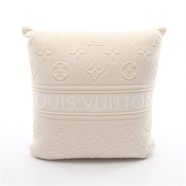 LOUIS VUITTON Coussin Cushion LV Vacation M77528 Monogram Creme Used Women LV