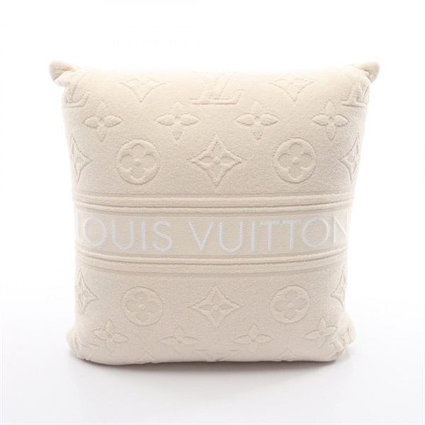 LOUIS VUITTON Coussin Cushion LV Vacation M77528 Monogram Creme Used Women LV