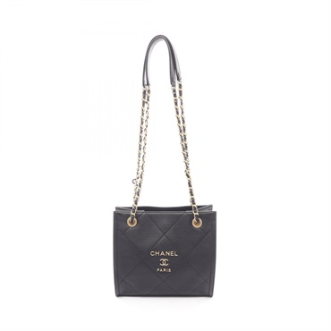 CHANEL Matelasse Chain shoulder Tote Bag AS2750 leather Black Used Women GHW