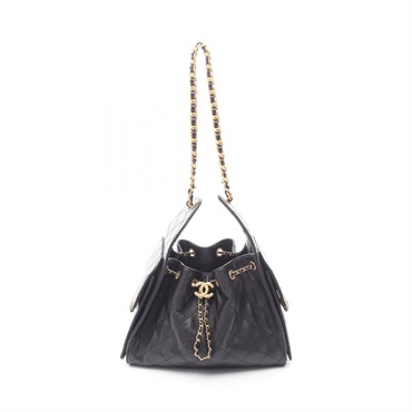 CHANEL Chanel 25 Small Shoulder Bag A55293 Grained calf leather Black Used GHW