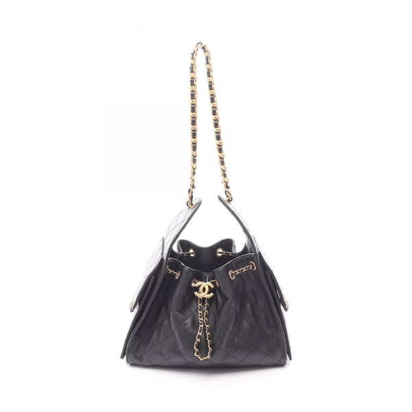 CHANEL Chanel 25 Small Shoulder Bag A55293 Grained calf leather Black Used GHW