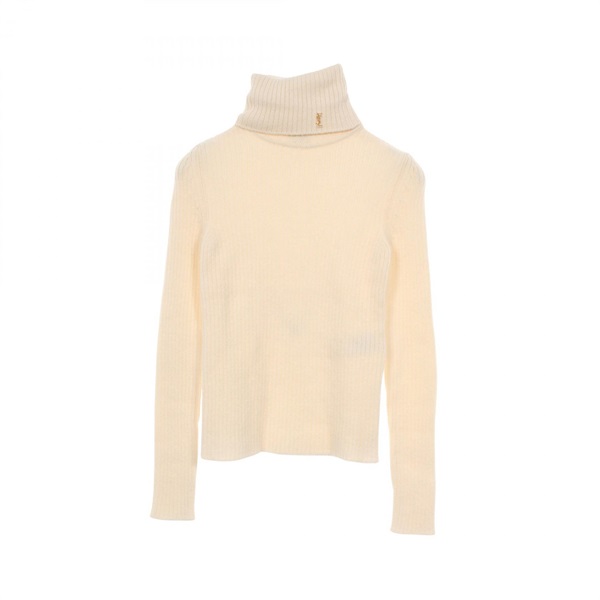 SAINT LAURENT PARIS knit cashmere wool White #S Used Women YSL