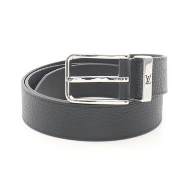 LOUIS VUITTON Pont neuf 35MM belt ceinture M8202 leather Black Used mens