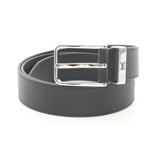 LOUIS VUITTON Pont neuf 35MM belt ceinture M8202 leather Black Used mens