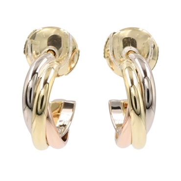 CARTIER Trinity Pierced Earrings Small 18KYG 18KPG 18KWG Three gold used women