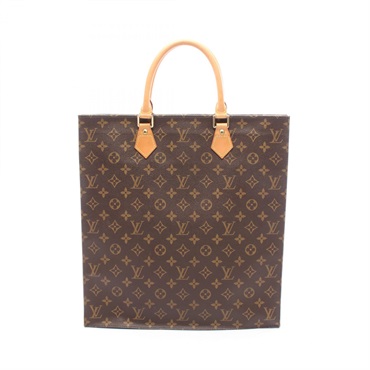 LOUIS VUITTON Sac Plat Tote Handbag M51140 Monogram canvas leather Brown Used LV