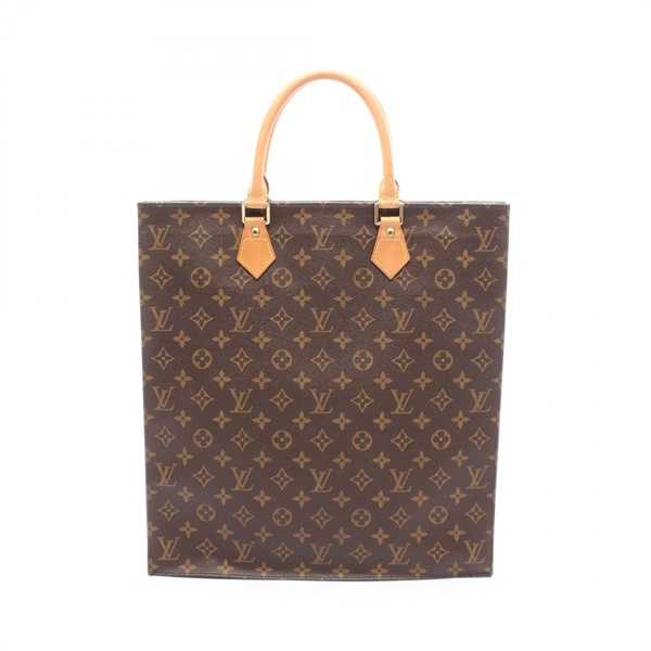 LOUIS VUITTON Sac Plat Tote Handbag M51140 Monogram canvas leather Brown Used LV