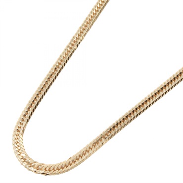 JEWELRY Triple 12 Side Flat Link Curb Chain Necklace 18KYG Used Unisex 55.5㎝