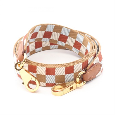 HERMES Bandouliere Maxi Quadrille Shoulder strap leather canvas GHW Used U