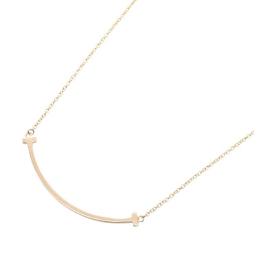 TIFFANY＆CO T Smile Small Necklace 18KPG Pink Rose Gold Used Women