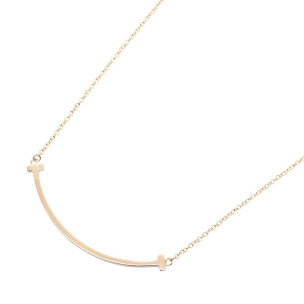 TIFFANY＆CO T Smile Small Necklace 18KPG Pink Rose Gold Used Women