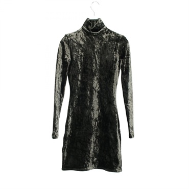 BALENCIAGA Stretch velour Long sleeve Dress 720016 Nylon Green Used Women #36