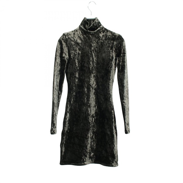 BALENCIAGA Stretch velour Long sleeve Dress 720016 Nylon Green Used Women #36