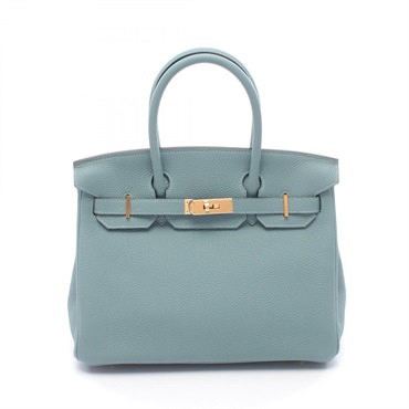HERMES Birkin 30 Handbag Togo leather Blue Ciel GHW Used Women Y
