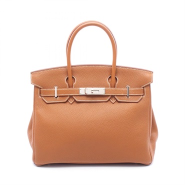 HERMES Birkin 30 Handbag Togo leather Brown Gold SHW Used Women F
