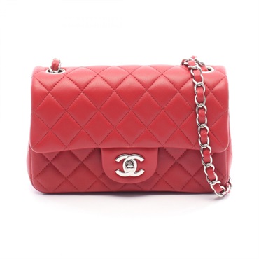 CHANEL Mini Matelasse 20 Crossbody Chain Shoulder Bag A69900 leather Red SHW CC
