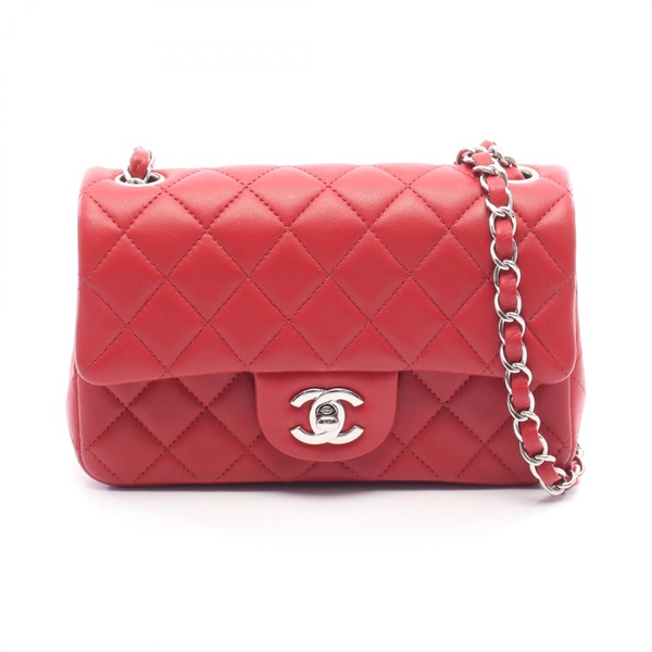 CHANEL Mini Matelasse 20 Crossbody Chain Shoulder Bag A69900 leather Red SHW CC