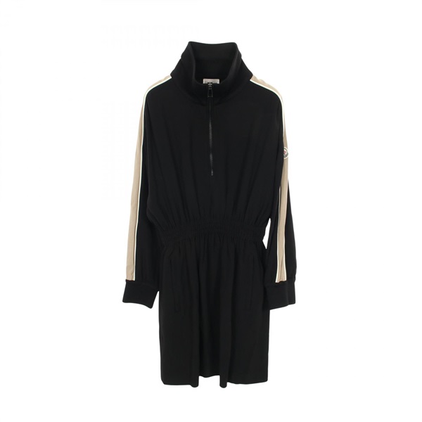 MONCLER Jersey Dress 2G00008 Rayon acetate Black Beige #42 Used Women