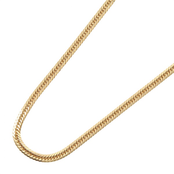 JEWELRY Double 6 side Flat link Chain Necklace 18KYG Yellow Gold Used unisex
