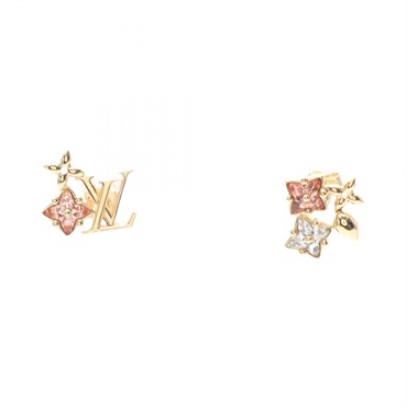 LOUIS VUITTON Boucles d'oreilles Puces Loulougram Pierced earrings Used LV