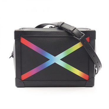 LOUIS VUITTON Soft Trunk Shoulder crossbody Bag M30341 Taiga leather noir LV