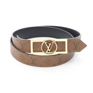 LOUIS VUITTON Belt Dauphine 25MM Reversible ceinture M0203 leather Black Brown
