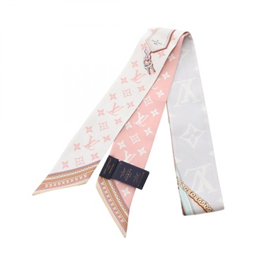 LOUIS VUITTON Bandeau BB Ultimate Blanc Scarf long 118cm M78819 silk Beige used