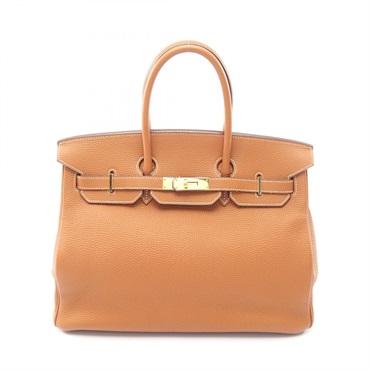 HERMES Birkin 35 Handbag Togo leather Brown Gold GHW Used Women I