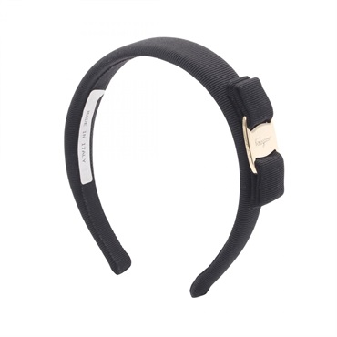 Salvatore Ferragamo Vara ribbon hair band Grosgrain Black Used Women