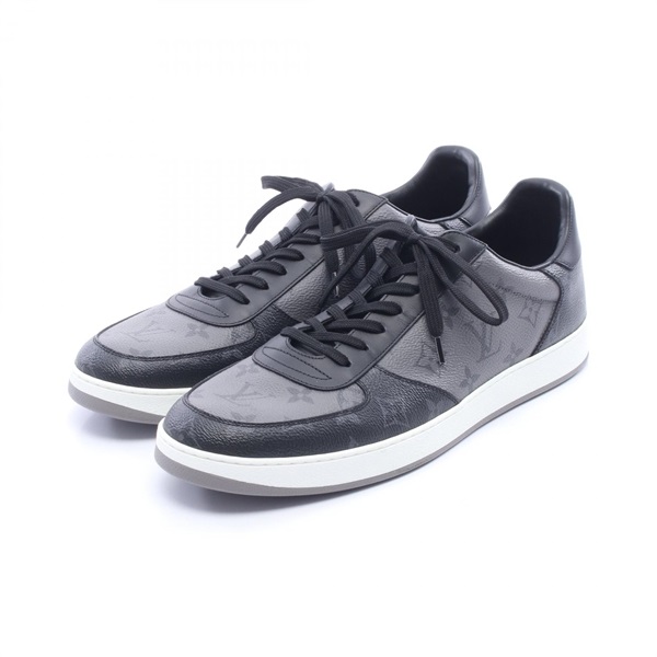 LOUIS VUITTON Rivoli line Sneakers #10 Monogram canvas leather Black Gray Used