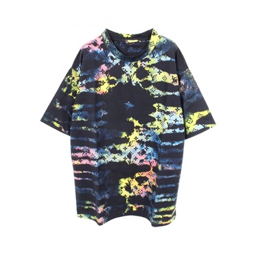 LOUIS VUITTON Monogram Tie-Dye T-shirt Short sleeved Top cotton Navy mens size L