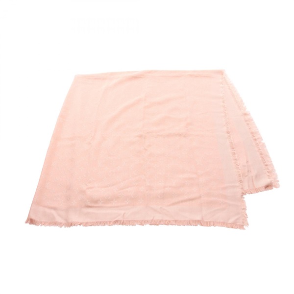 LOUIS VUITTON Monogram Naturel Shawl Stole M74441 silk wool Pink Used Women LV