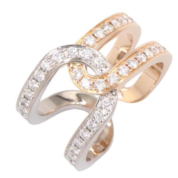 PIAGET Possession Diamond Ring 18KWRG Gold Used Women US size #6.75 #54