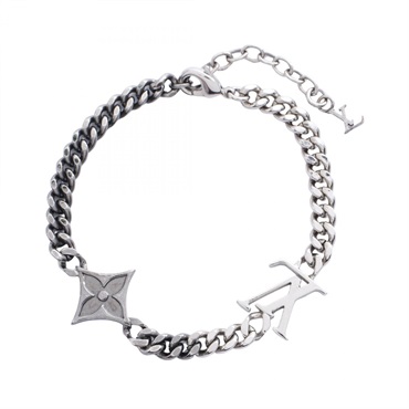 LOUIS VUITTON LV Instinct Bracelet Bangle 20cm M00508 Stainless Steel Used Men