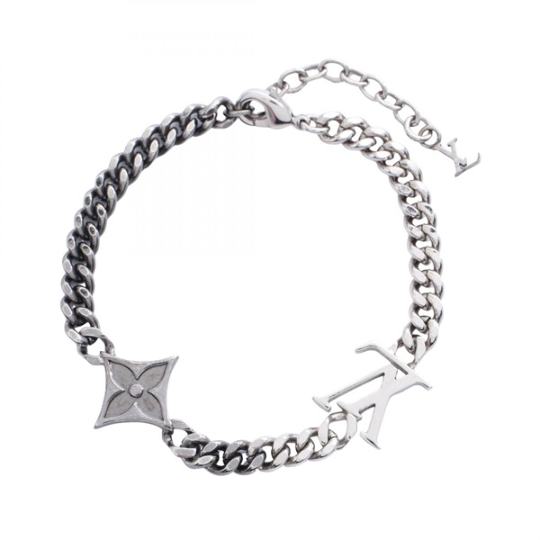 LOUIS VUITTON LV Instinct Bracelet Bangle 20cm M00508 Stainless Steel Used Men