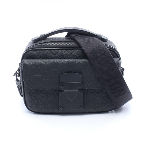 LOUIS VUITTON S-Lock Messenger crossbody Handbag M58489 Monogram Taurillon Noir