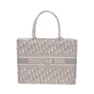 Dior BOOK TOTE Medium Oblique Bag M1296ZRIW_M20I canvas Gray Used Women logo