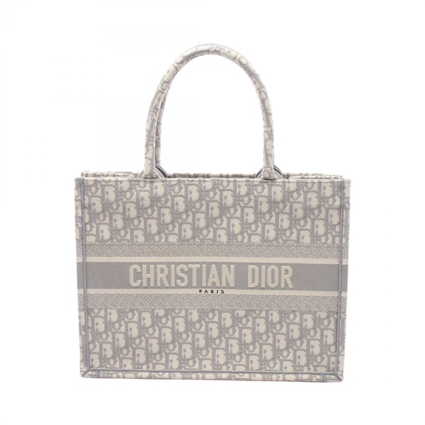 Dior BOOK TOTE Medium Oblique Bag M1296ZRIW_M20I canvas Gray Used Women logo
