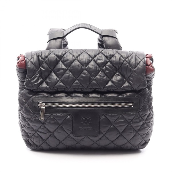 CHANEL Cococoon Rucksack Backpack A47094 Nylon leather Black Used Women SHW
