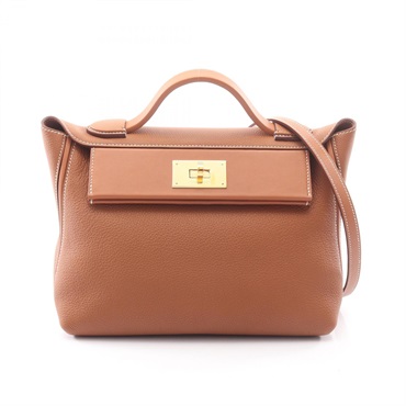 HERMES 24 24 29 shoulder Handbag D Togo leathe Swift Gold GHW women