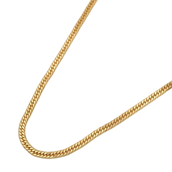 JEWELRY Double 6 side Flat link chain necklace 40cm 18KYG Yellow Gold Used
