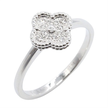Van Cleef & Arpels Sweet Alhambra Diamond Ring 18KWG Used Women US #7.75 #57
