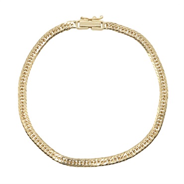 JEWELRY Triple 6 Side Flat Link Curb Chain Bracelet 18KYG Yellow Gold Used Women